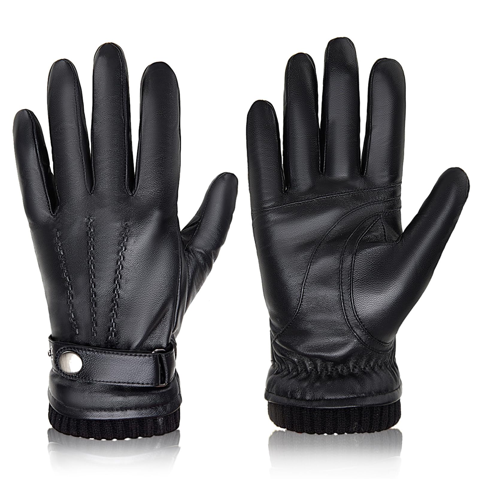 Leather Driving Glove - Rękawice męskie BISON DENIM z owczej