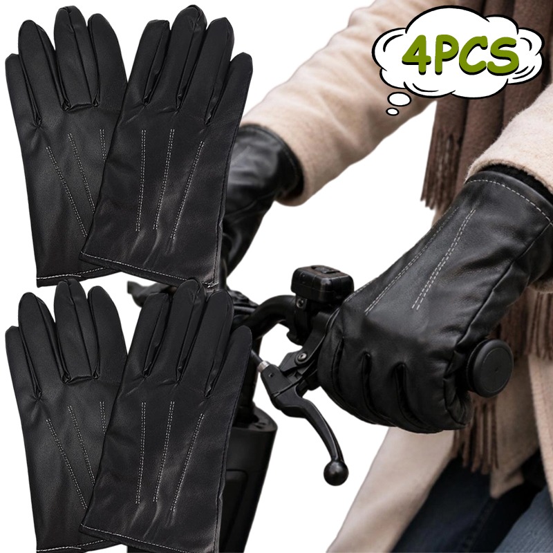 Leather Driving Glove - 1/2 pary zimowych rękawic ze sztucznej