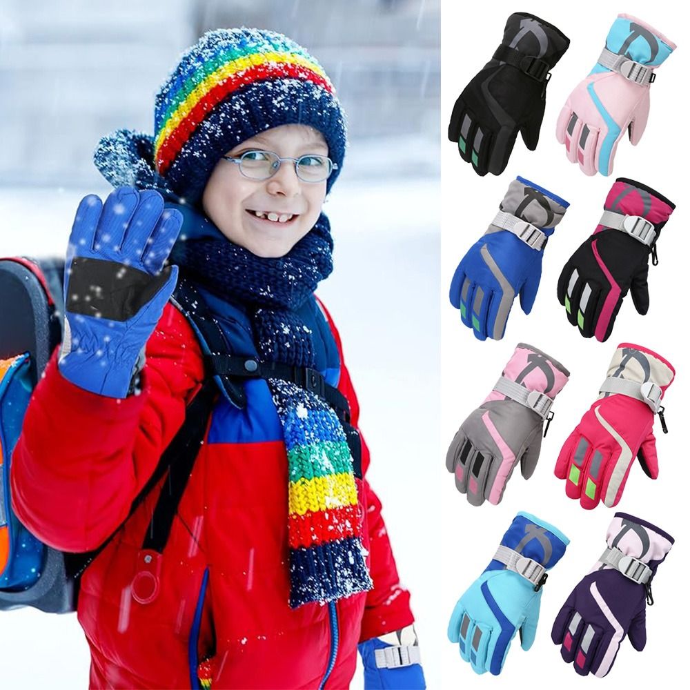 Ski Glove Waterproof - Urocze wiatroodporne dziecięce rękawice narciarskie, antypoślizgowe,